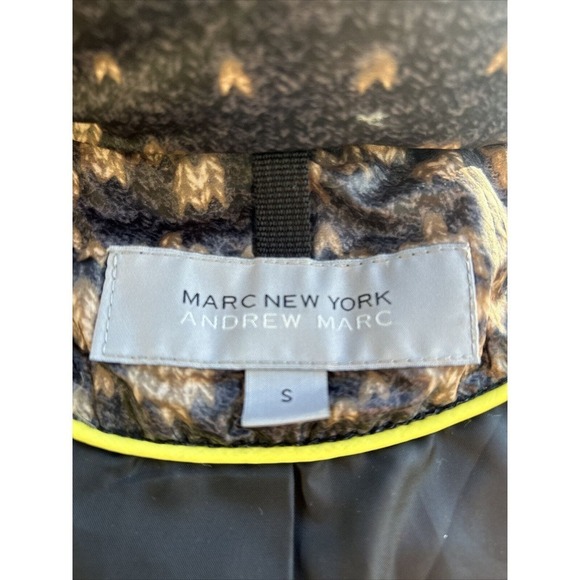 Marc New York Andrew Mark Winter Coat Down Blend Fair Isle Pattern Sz S - Picture 6 of 6